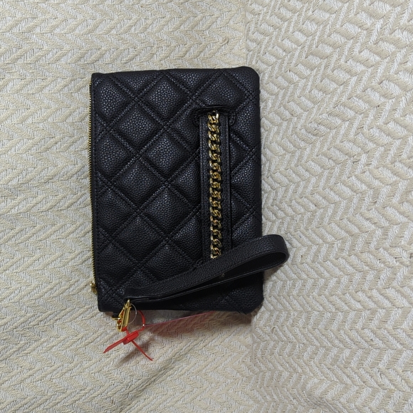 SPRAYGROUND. NOIR QUILT GOLD CHAIN SHARK CROSSOVER CLUTCH - Picture 8 of 8